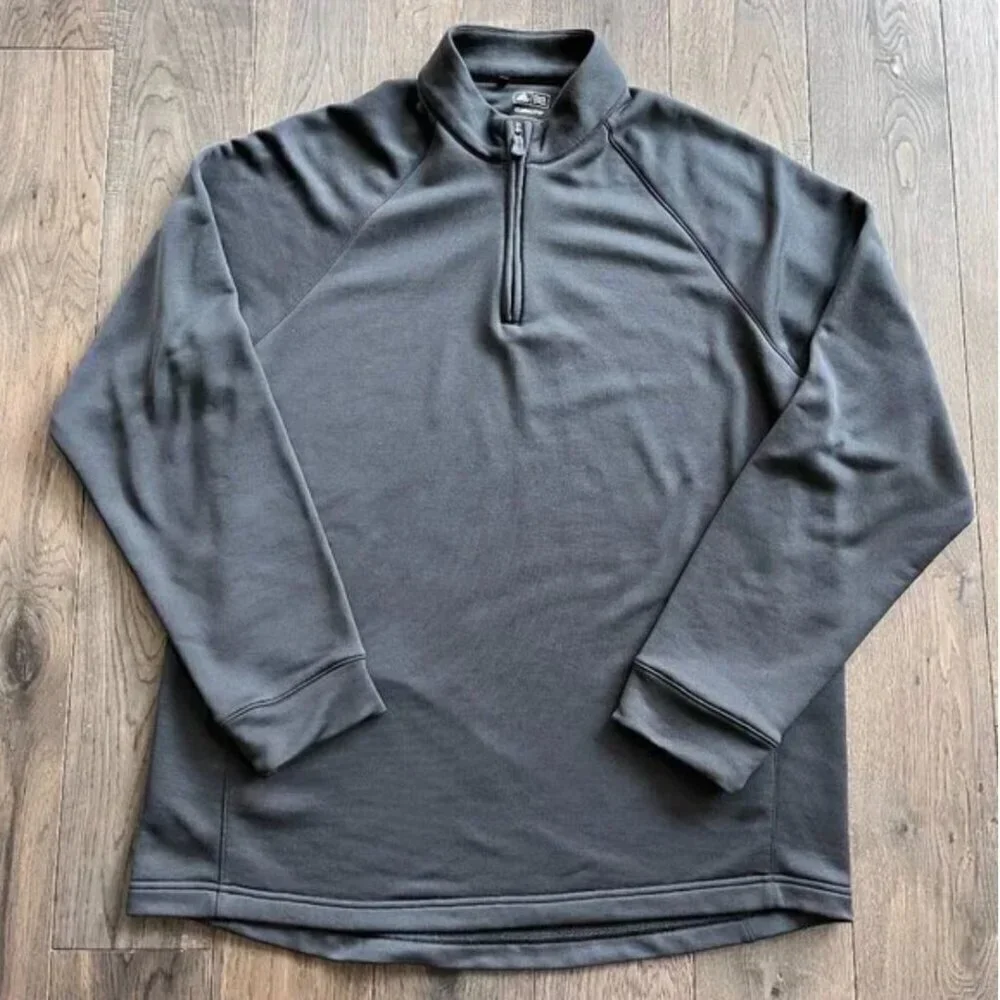 Adidas Climalite Golf 1/4 Zip Pullover Fleece Black Size M Athletic Outdoor